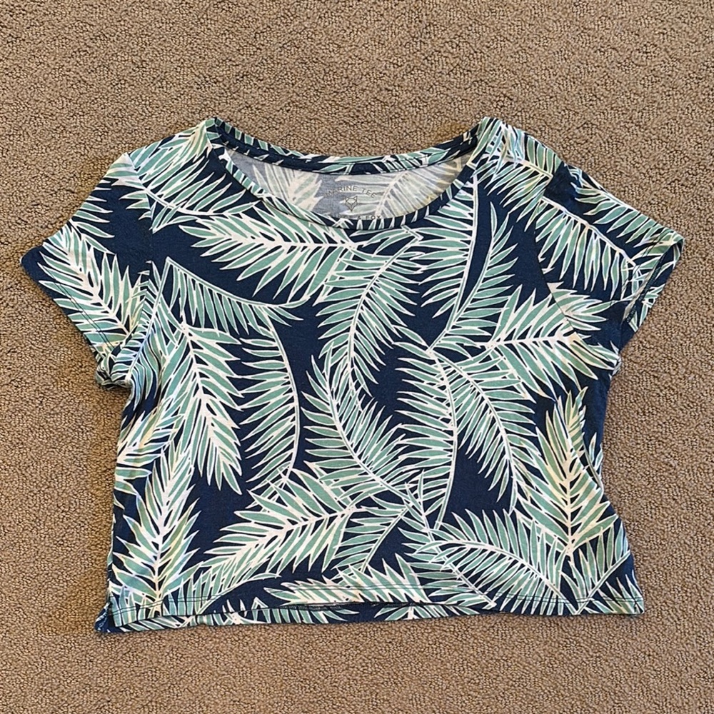 Aeropostale Blue Crop T-Shirt Short Sleeve